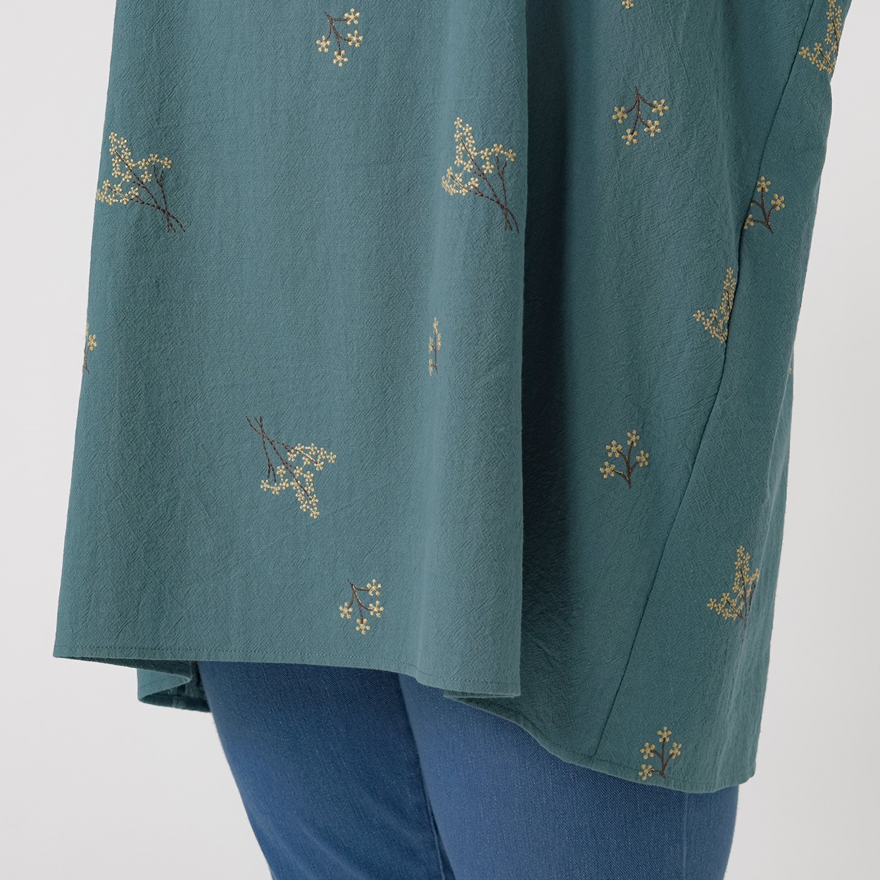 Naturax＊5分袖刺繍チュニック レディス 大きいサイズ noannu 232348L
