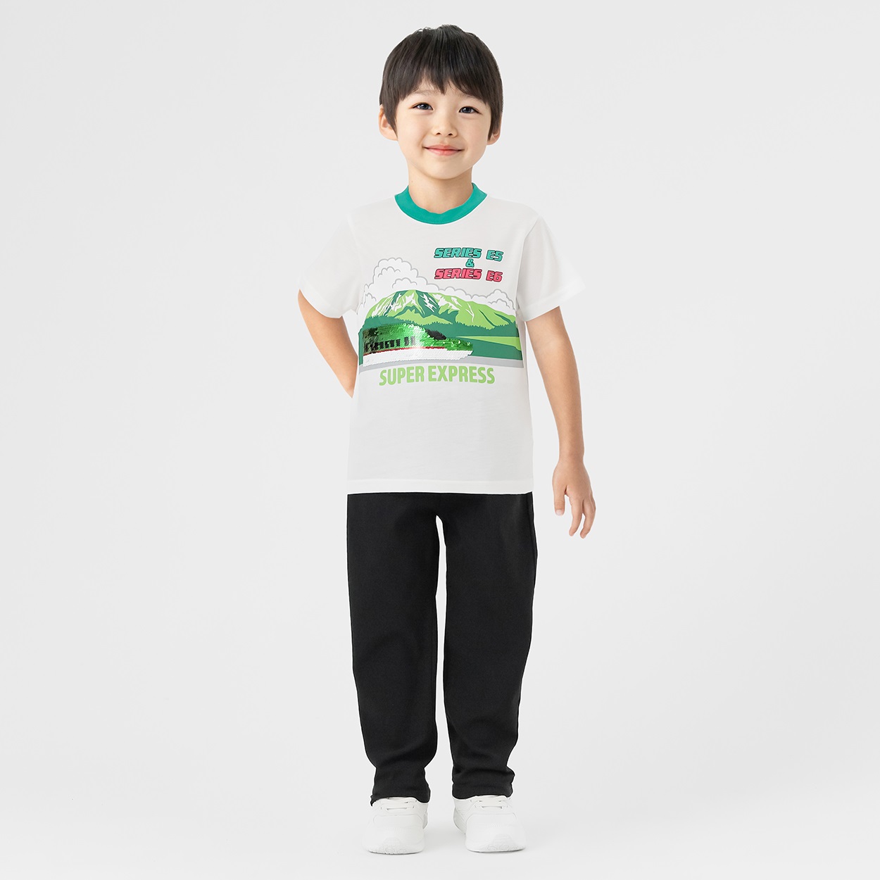 新幹線スパンコールTシャツ はやぶさ/こまち 男の子 キッズ 100cm