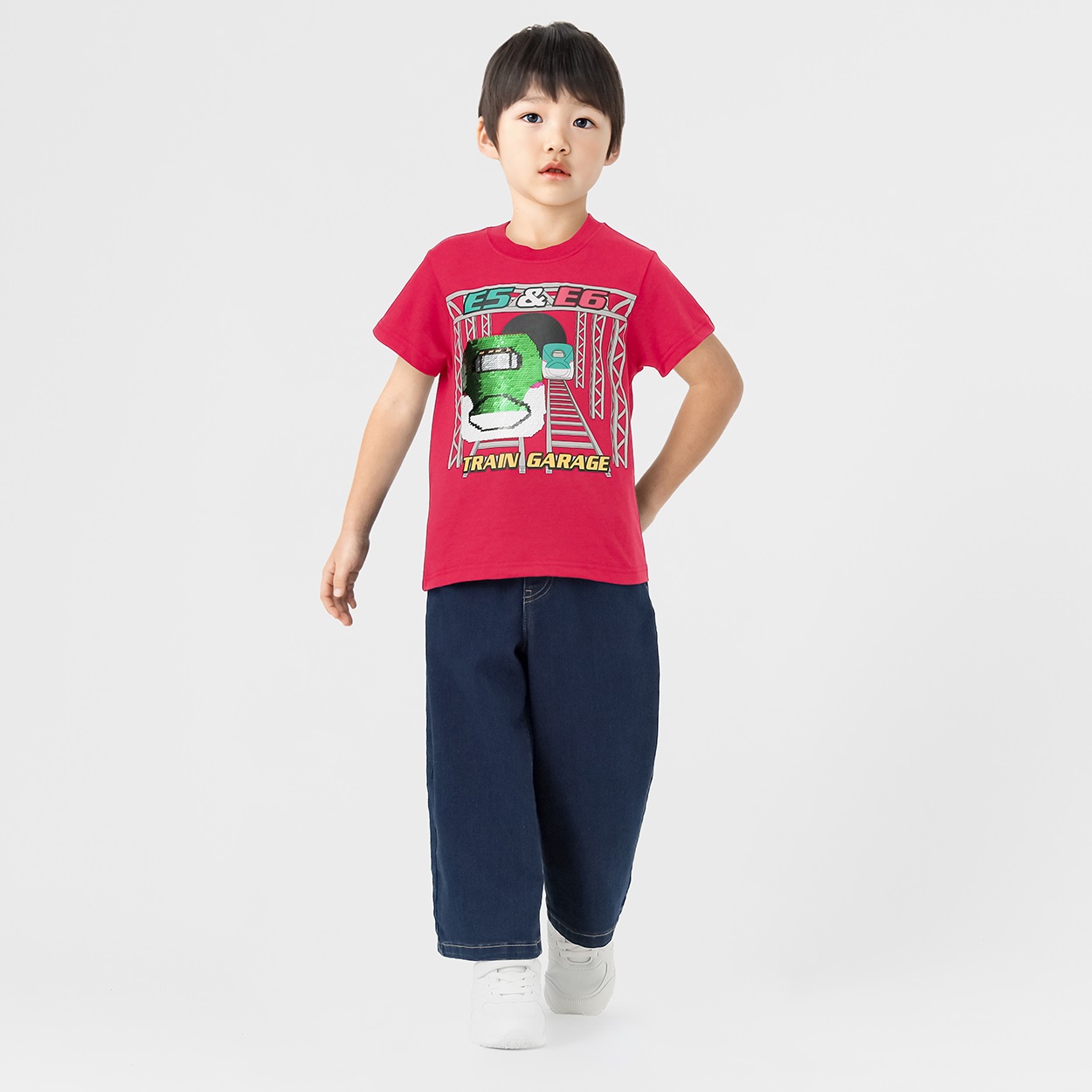 新幹線スパンコールTシャツ はやぶさ/こまち 男の子 キッズ 100cm