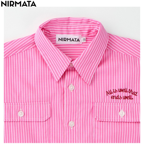 apolina 5-7y 24AW マスタードカラー 刺繍入り キッズ長袖シャツ apolina 5-7y 24AW マスタードカラー 刺繍入り キッズ長袖シャツ