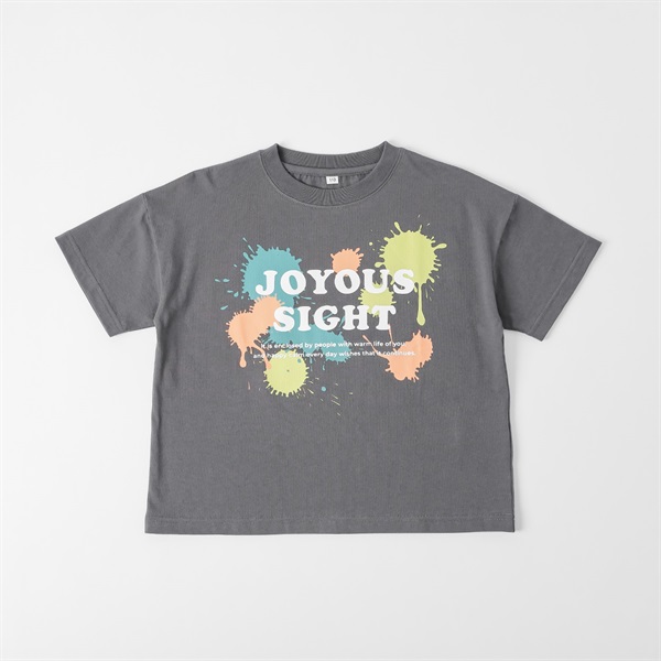 コットン衿よれにくい ペイント風半袖BIGTシャツ 男の子 トップバリュ 