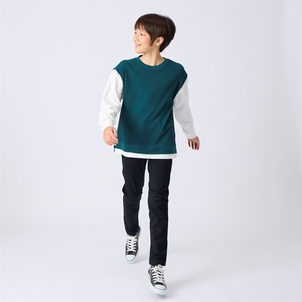 スタ楽 ツイルストレートパンツ 男の子 トップバリュ キッズ ジュニア