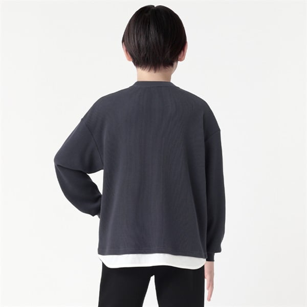 スタ楽 ワッフル裾レイヤード長袖Tシャツ 男の子 トップバリュ