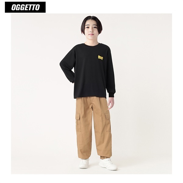 OGGETTO(オジェット) ロゴジェルプリント長袖Tシャツ 男の子 キッズ