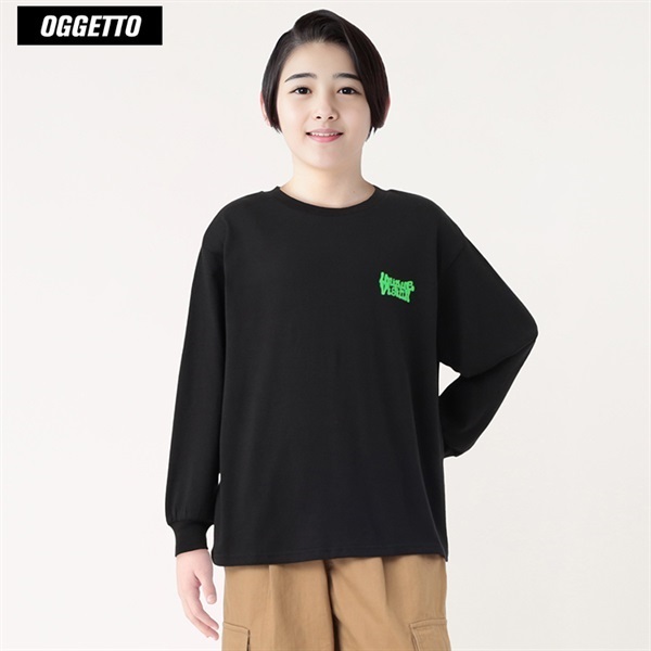 OGGETTO(オジェット) ロゴジェルプリント長袖Tシャツ 男の子 キッズ