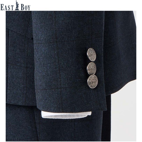 EAST BOY 160cm フォーマルスーツ ネイビー EAST BOY (イーストボーイ) ウインドウペンスーツ キッズ 男の子