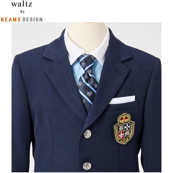 【美品】 ビームス 男の子 130cm 3点セット チェック ネイビー ブルー waltz by BEAMS DESIGN チェックパンツスーツ キッズ 男の子