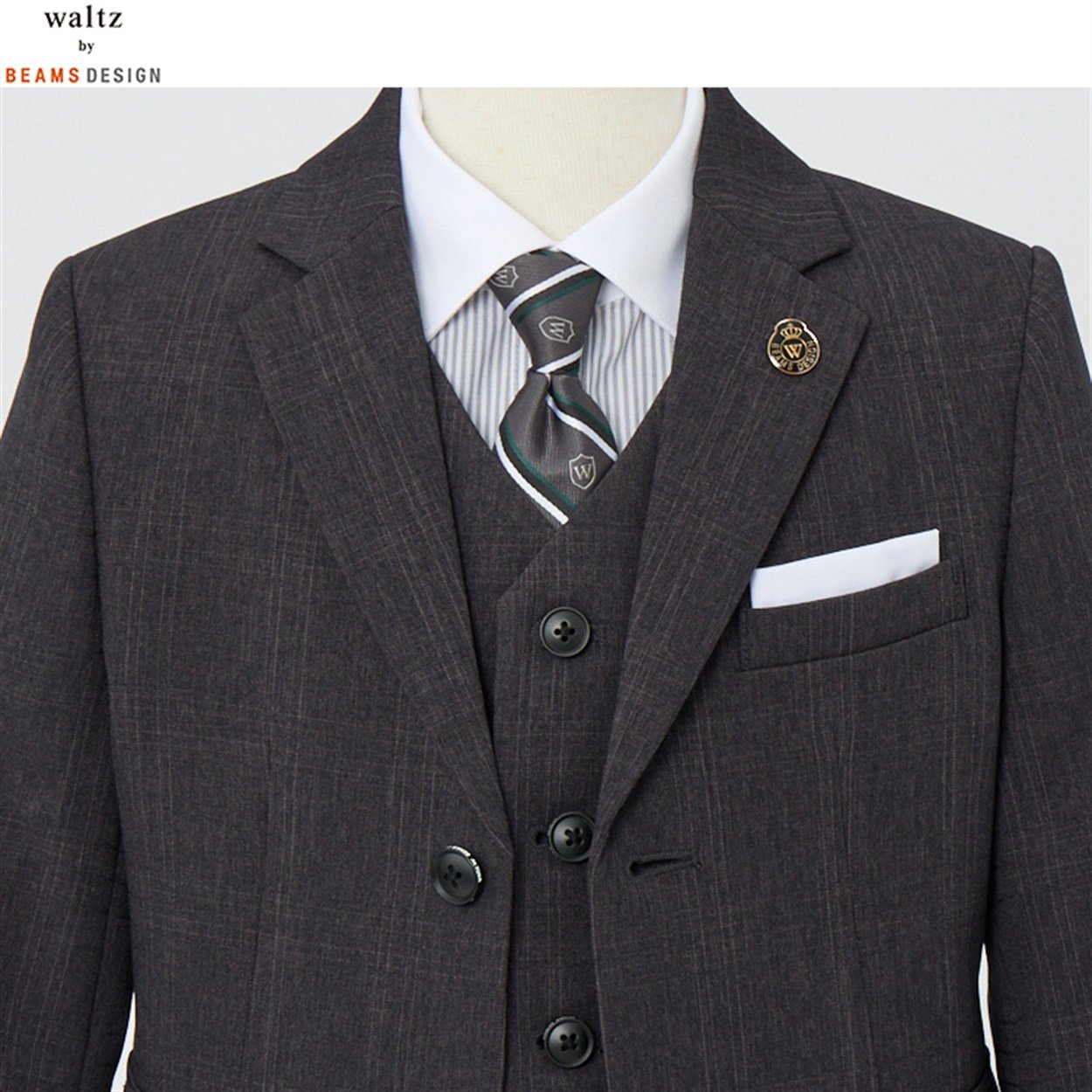 waltz by BEAMS DESIGN ベスト付きブラックスーツ キッズ 男の子
