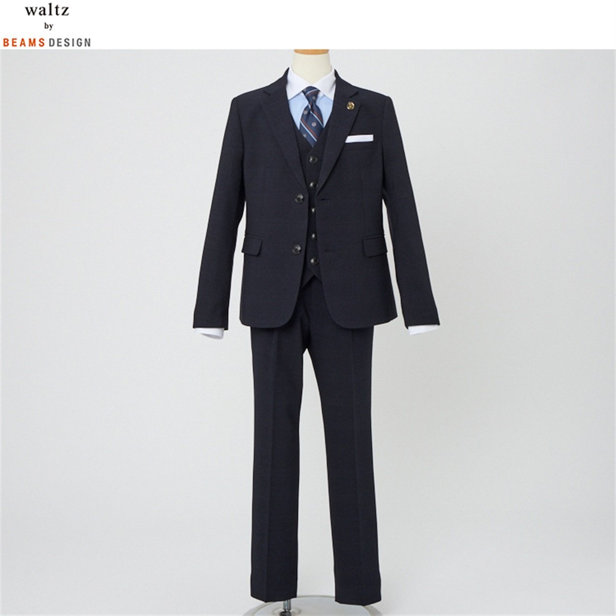 waltz by BEAMS DESIGN 男の子 スーツ 160cm waltz by BEAMS DESIGN ベスト付きスーツ キッズ 男の子 ビームス