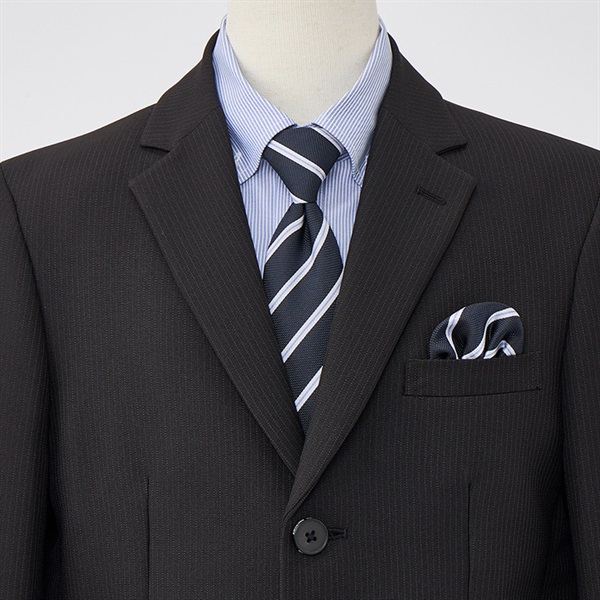 WANDER FACTORY グレーストライプ3釦スーツ キッズ 男の子 フォーマル