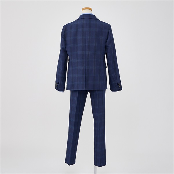 WANDER FACTORY ブルーチェックベスト付きスーツ キッズ 男の子