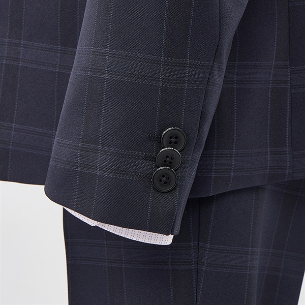 WANDER FACTORY ネイビーチェックベスト付きスーツ キッズ 男の子