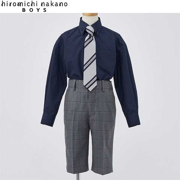 hiromichi nakano boys ネイビーシャツ三点スーツ キッズ 男の子