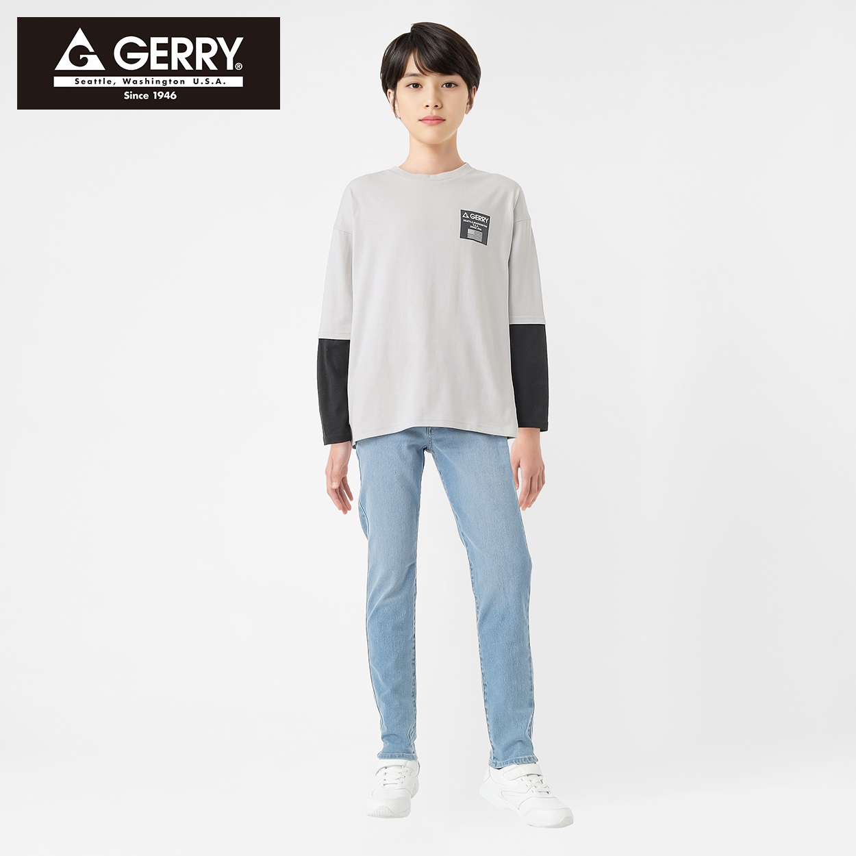 GERRY(ジェリー) フェイクレイヤー長袖Tシャツ 男の子 女の子 キッズ