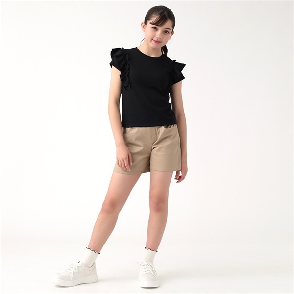 テマ楽COOL フリルTシャツ 女の子 トップバリュ キッズ 130cm