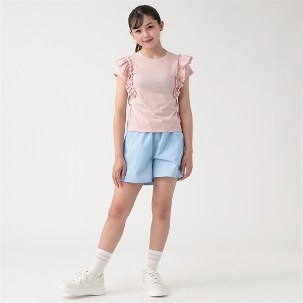 テマ楽COOL フリルTシャツ 女の子 トップバリュ キッズ 130cm