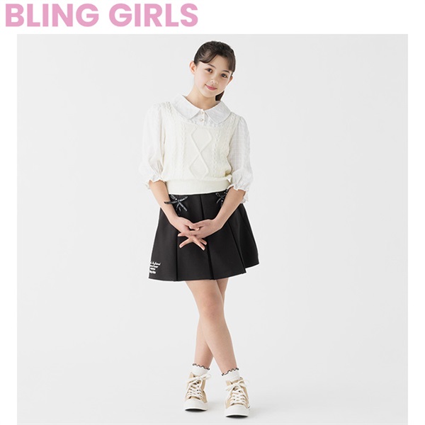 ブリングガールズ レースアッププリーツスカパン 女の子 キッズ
