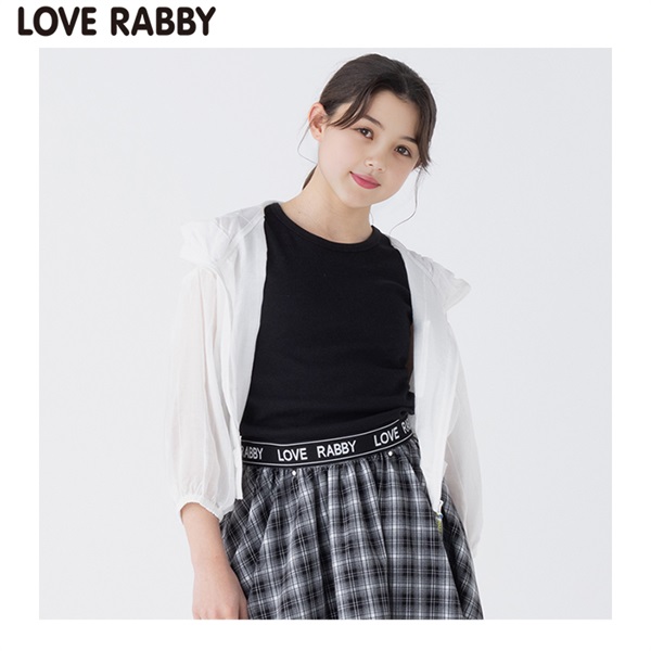 ラブラビ ストライプシアジップパーカーコンポ 女の子 キッズ