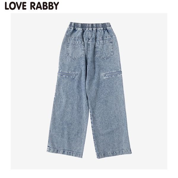 tibbyさま専用 ラブラビ デニム脇ジップワイドパンツ 女の子 キッズ130cm-160cm