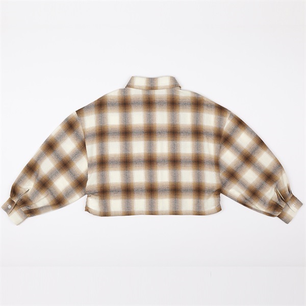 チェック柄ショート丈シャツ トップバリュ キッズ 130cm-160cm