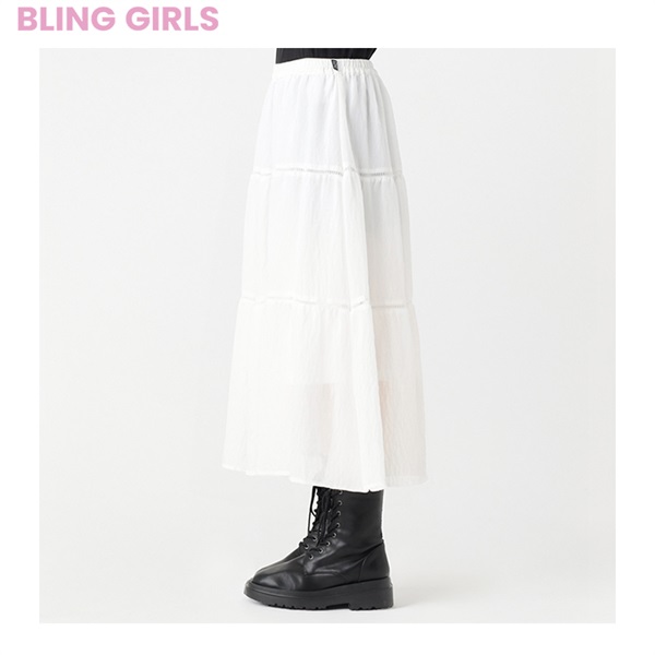 ブリングガールズ ワッシャーギャザーロングスカート 女の子
