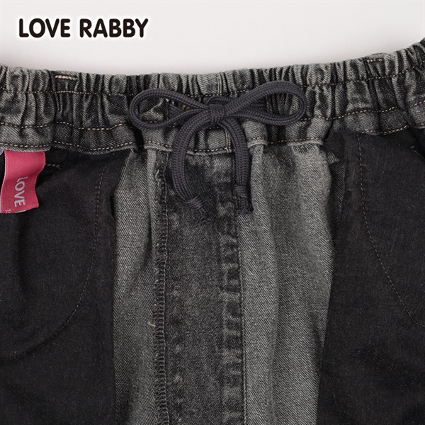 ラブラビ デニム脇レースアップワイドパンツ 女の子 キッズ 130cm