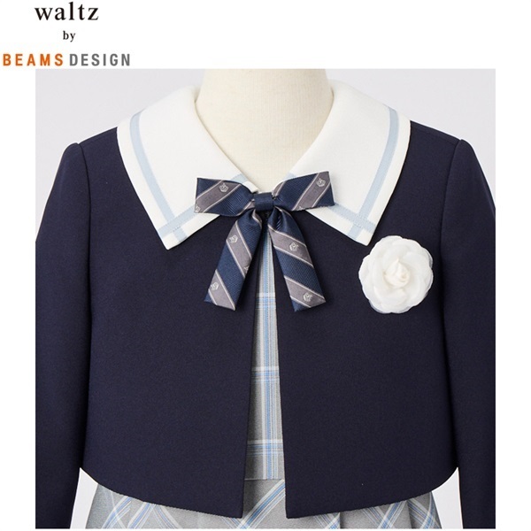 waltz by BEAMS DESIGN 白襟チェックアンサンブル キッズ 女の子
