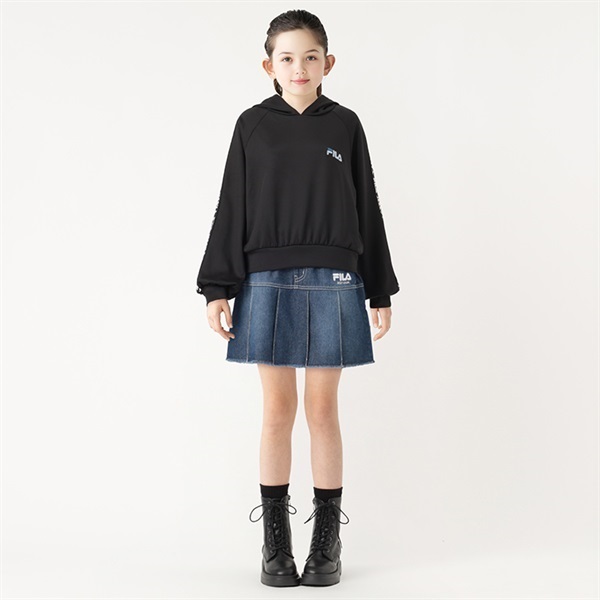 FILA×JESSY LOGAN コラボデニムプリーツスカート 女の子 キッズ 130cm