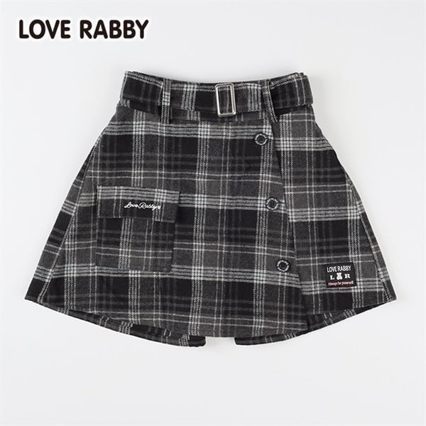 ラブラビ シャギーチェックキュロット 女の子 キッズ 130cm-160cm