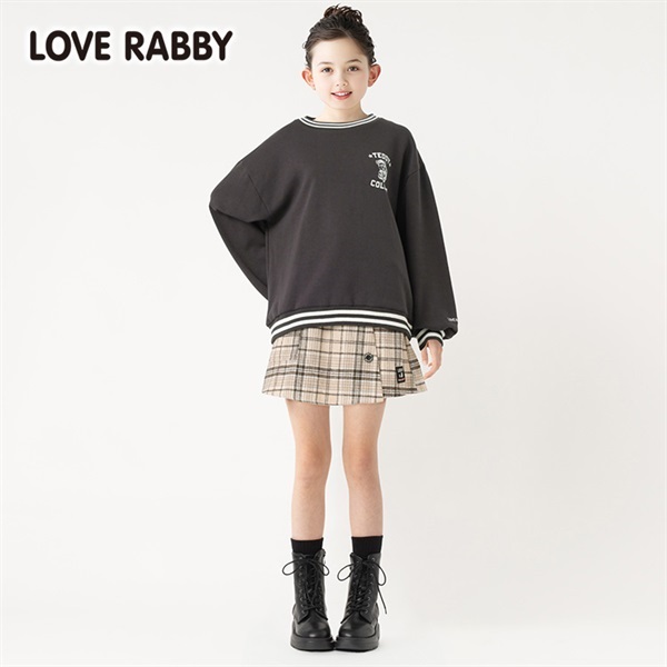 ラブラビ シャギーチェックキュロット 女の子 キッズ 130cm-160cm