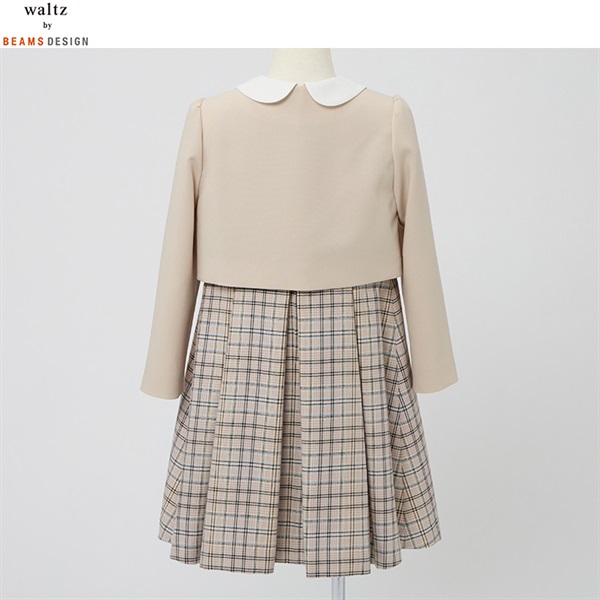 waltz by BEAMS DESIGN ベージュチェックアンサンブル キッズ 女の子