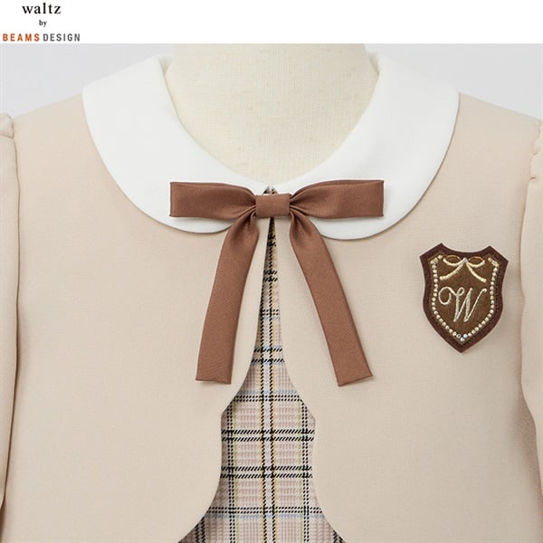 waltz by BEAMS DESIGN ベージュチェックアンサンブル キッズ 女の子