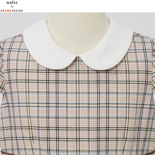 waltz by BEAMS DESIGN ベージュチェックアンサンブル キッズ 女の子