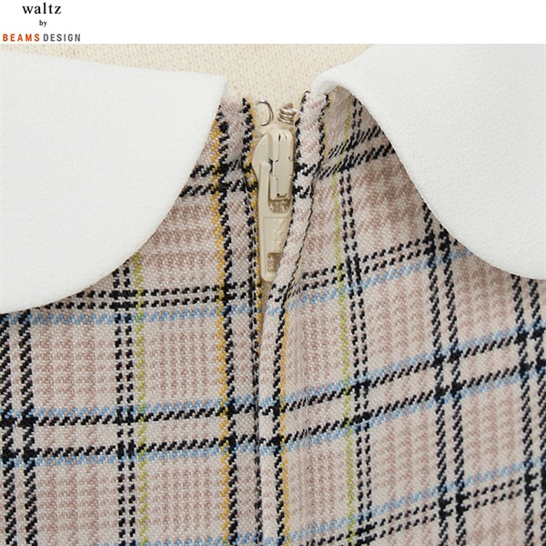 waltz by BEAMS DESIGN ベージュチェックアンサンブル キッズ 女の子