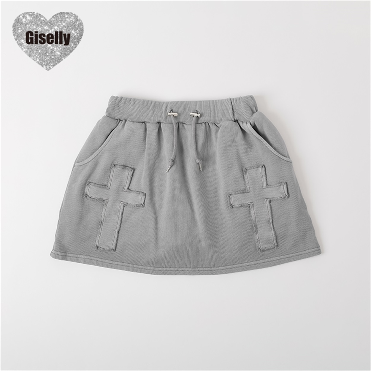 HOMME GIRLS グレー ミニスカート XS グランディール Grandeir ピーチスキン プリーツ ミニスカート