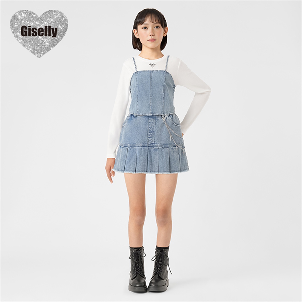 ユリカ Giselly(ジゼリー) チェーン付きデニムスカート 女の子 キッズ130cm