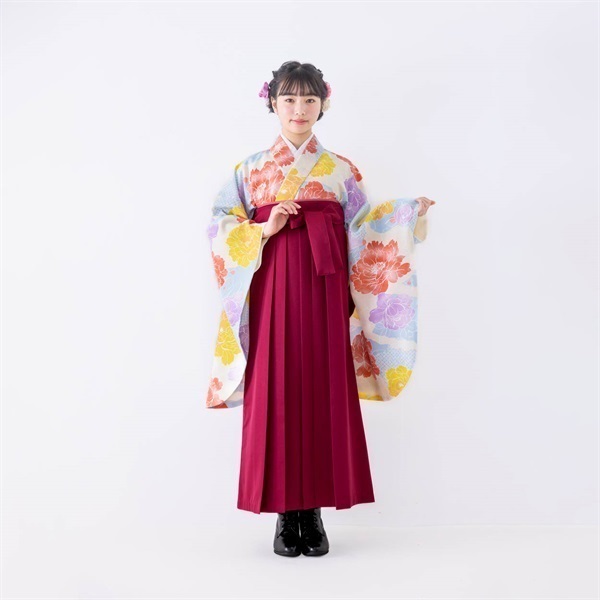 かんたん卒業袴セット 牡丹 菜の花色 女の子 キッズ | イオンスタイル