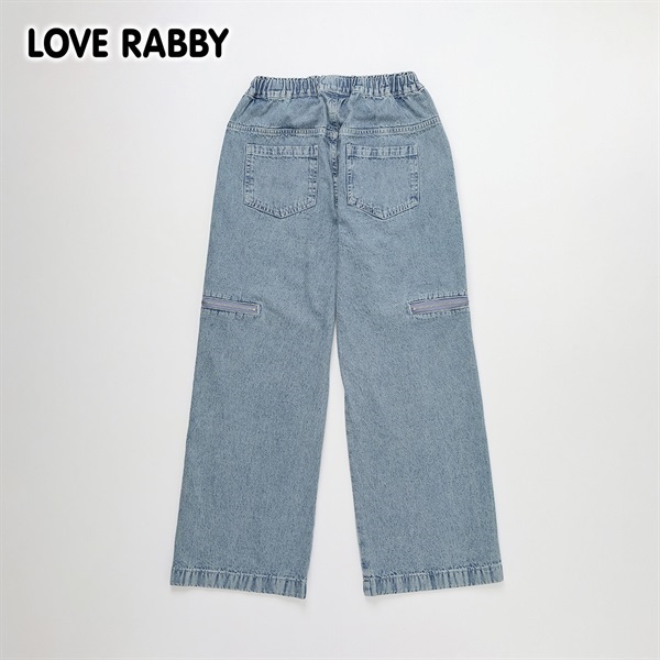 LOVERABBY(ラブラビ) ケミカルデニム脇ジップワイドパンツ キッズ