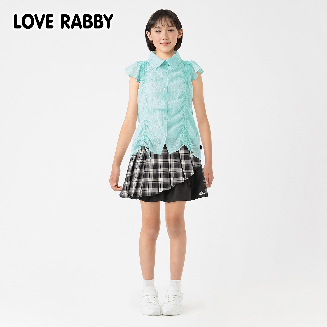 ラブラビ ベルト付きチェックスカパン 女の子 キッズ 130cm-160cm