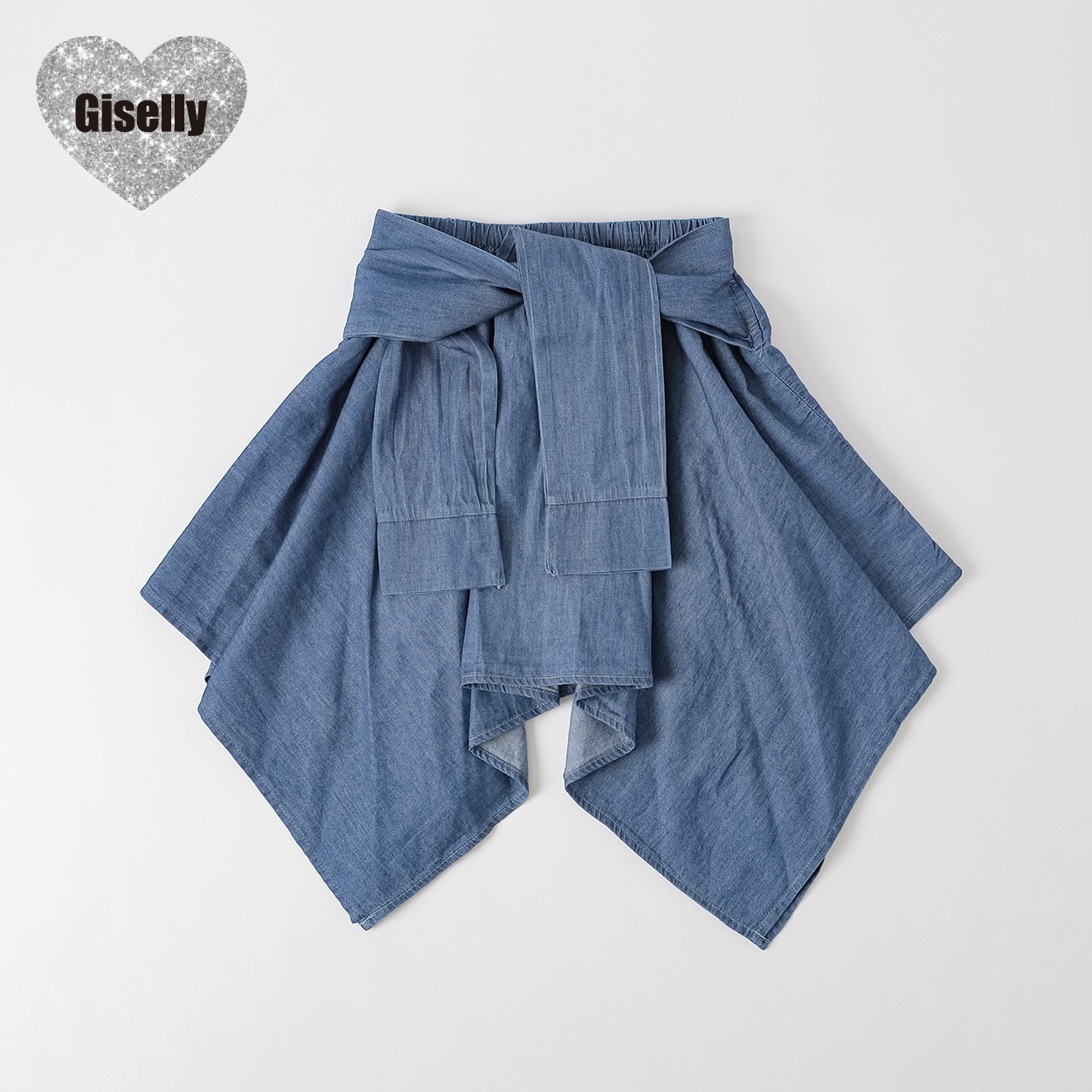Giselly（ジゼリー） デニム腰巻きシャツ風スカート キッズ 女の子