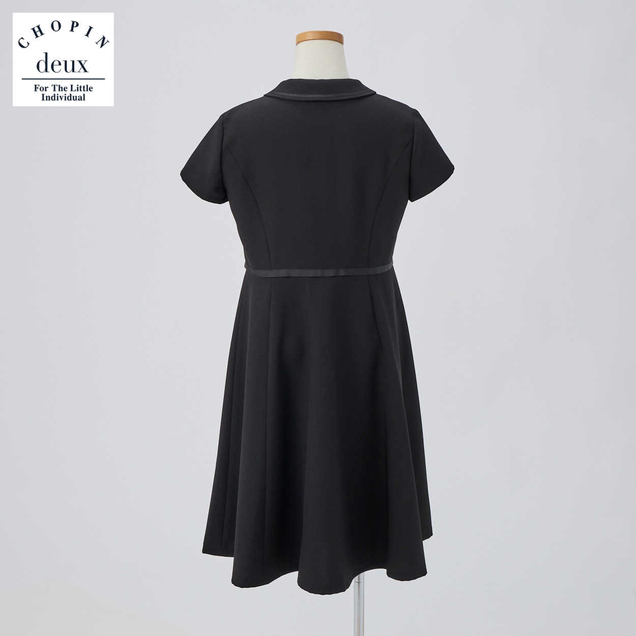 CHOPIN deux ショパンドゥ 半袖ワンピース リボン付き グレー165㎝ CHOPIN deux(ショパン ドゥ) 無地半袖ワンピース キッズ 女の子