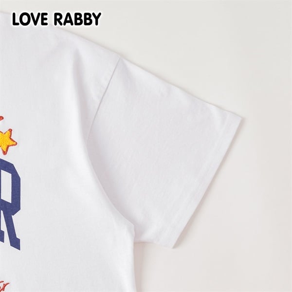 LOVERABBY(ラブラビ) サガラ刺繍ワッペン付きビッグTシャツ キッズ