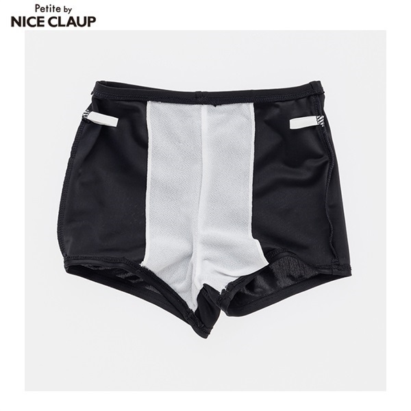 NICE CLAUP ナイスクラップ　フリル付き水着セット ブラック/ホワイト one after another】フリルたっぷりブラウス/セットアップ対応