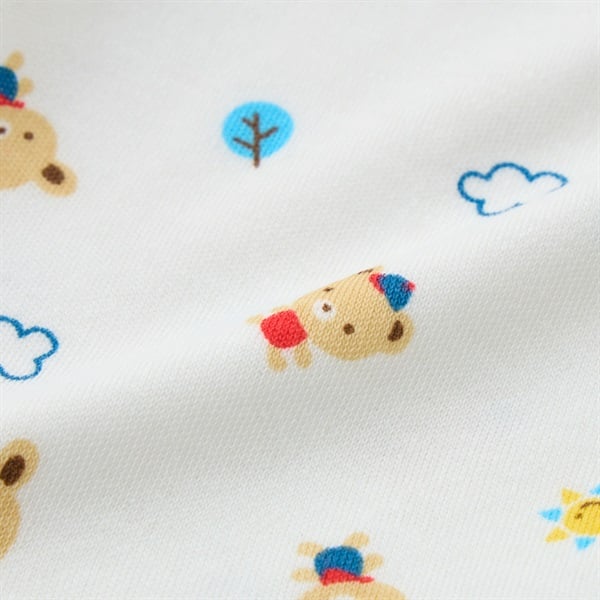 天竺 くま&うさぎ総柄 ドレスオール 2WAYオール 新生児 ベビー