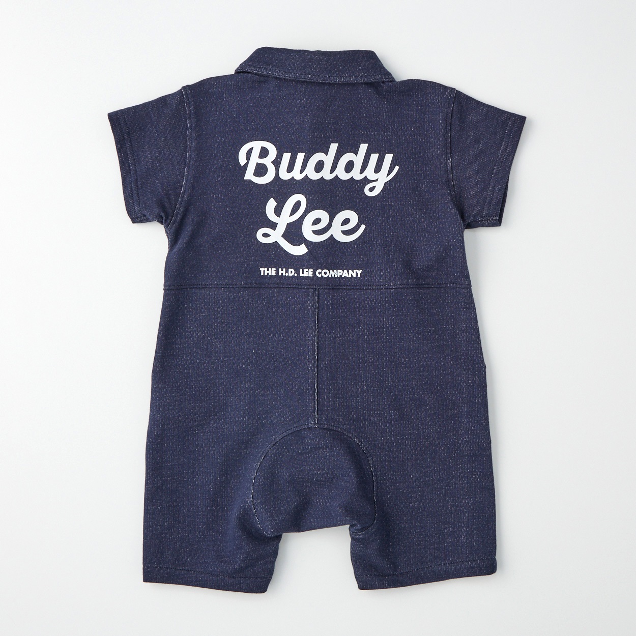 【美品】プレイボーイ　つなぎ カバーオール　バックプリント シルバー　【L】 Buddy Lee デニム風 ツナギ 半袖カバーオール ベビー | イオンスタイル