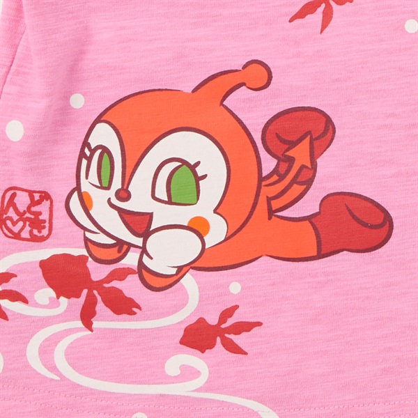 アンパンマン　背中バイキンマン　半袖　Tシャツ　トップス 袖赤 #547 ばいきんまんROCK半袖Tシャツ 大人｜アンパンマンキッズ