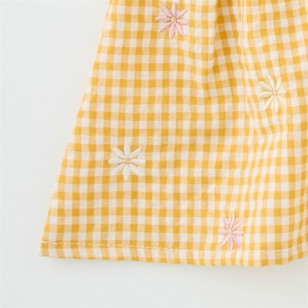 Katie ギンガムトップス Katie Closet ギンガムチェック総柄刺繍キャミ半袖トップス