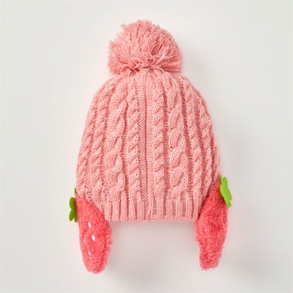 いちご型 耳あて付きニット 帽子 ベビー | イオンスタイル
