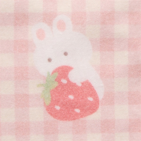 doudou berry うさぎ&チェック柄 キャミフェイク チュニック 天竺 半袖