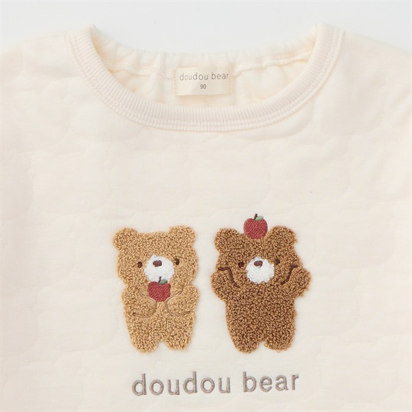 doudou bear くま柄 サガラ刺しゅう キルトトレーナー ベビー | イオン